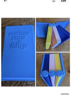 Earrings Rings and Things Book Jewelry Holder Vintage 80's Jewelry Organizer
